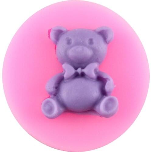 5 pieces/lot) Latest 3.7 * 3.7* 0.8cm lovely bear shape stamping sugarcraft fondant silicone molds for cake decorating gadgets