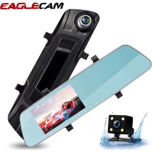 4.3 Inch Full HD 1080P Car Vehicle DVR Camera Rear View Mirror DVR Digital Video Recorder Dual Lens Registrator Auto Dash Cam