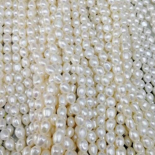 Baroque Natural Freshwater Pearl Oval Shape 8mm Beads For DIY Strand Classic Fine Jewelry