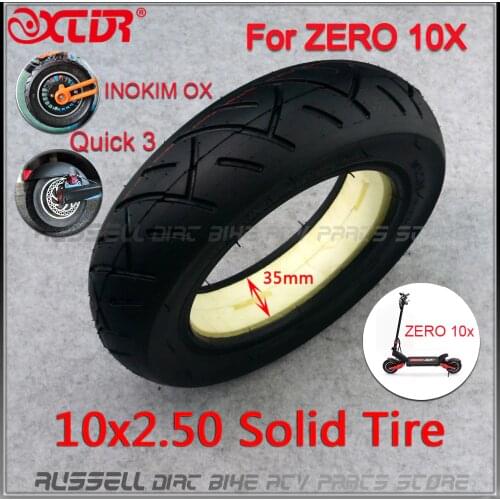 10x2.50 solid tire tubeless for Quick 3 ZERO 10X Inokim OX Folding Electric Scooter 10-inch Mini Motorrad Razor