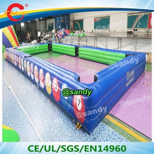 Free air ship to door,10*5m inflatable snooker soccer pool table field court/inflatable human foot snookball football billiards