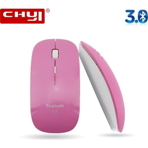 CHYI Pink Wireless Mouse Bluetooth 3.0 Super Slim 1000-1200-1600DPI Ergonomic Mause Ultrathin 3D Optical BT Mice For PC Laptop