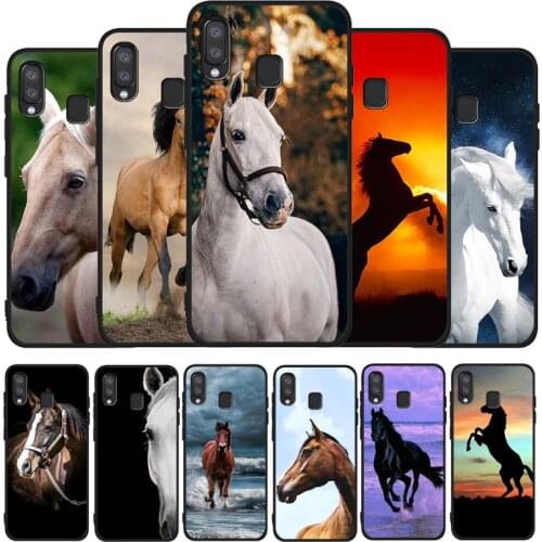 Horse Animal black soft phone Case For Samsung A10 20 30 40 50 30S 50S 60 70 M10 M30S M40 A31 51 71 A20E A10E A21S