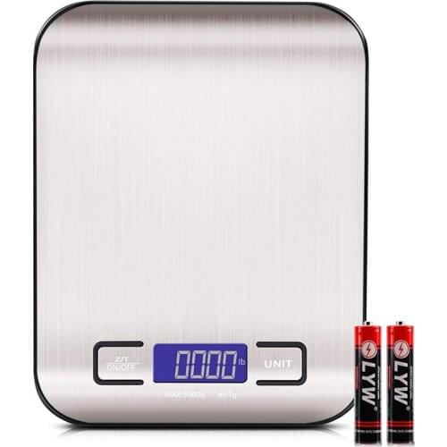 Stainless Steel Digital Food Kitchen Scale, Weight Grams and Oz, LED Backlit Display Kitchen Gadget Sets Spoon Scale Accessories