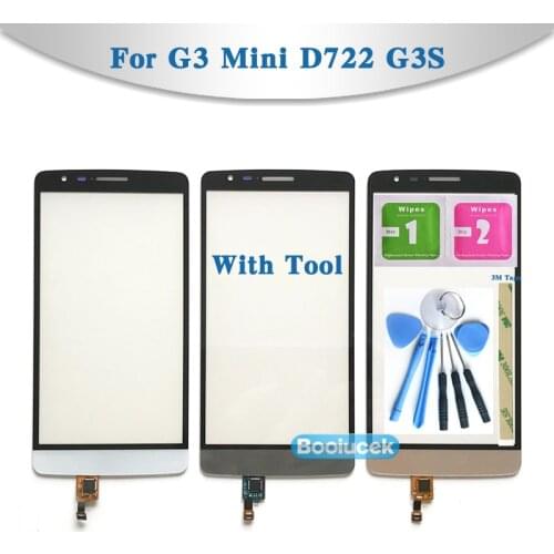 New high Quality 5.0" For LG G3 Mini D722 D724 G3S Touch Screen Digitizer Sensor Outer Glass Lens Panel Black White Gold
