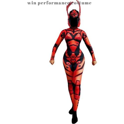 Disfraz Iron Man Robot Cosplay Zentai Catsuit Pole Dance Clothing Dj Bar Club Bithday Outfit Skinny Festival Costume Women