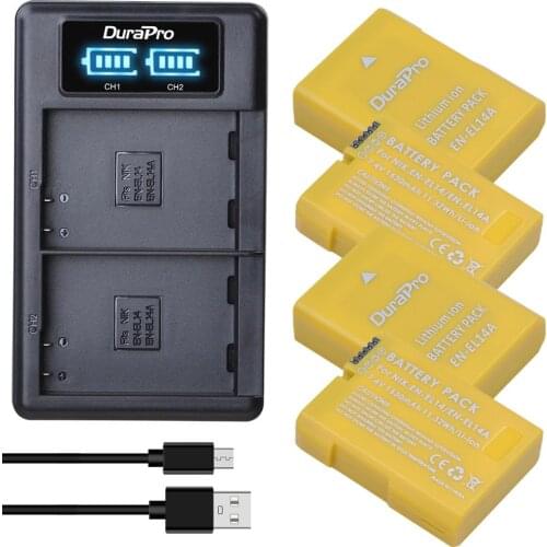 DuraPro 2pc 1530mAH EN-EL14a EN-EL14 EL14 Battery Charger Set for Nikon D5600,D5500,D5300,D5200,D5100,D3200,D3300,P7800,P7100