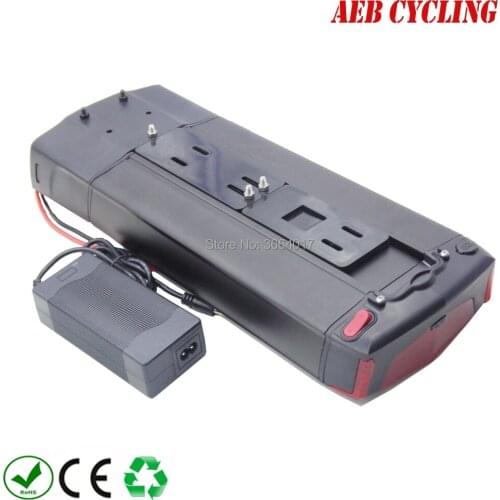 EU US no taxes free shipping 250W/350W/500W 36V 14Ah rear rack RB3 Li-ion 18650 rechargeable battery pack for ebike with charger