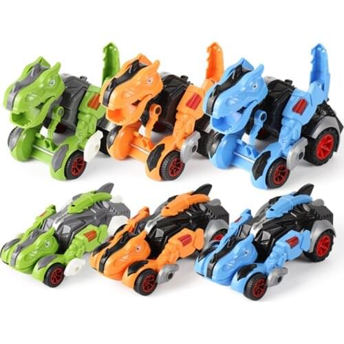 Dinosaur Toys Dino Tyrannosaurus Rex Collision Deformation Racing Car Inertia Vehicle Model Baby Boys Children Birthday Gifts