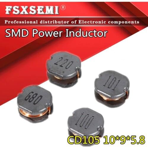 10pcs CD105 SMD Power Inductor 2.2UH 3.3UH 4.7UH 6.8UH 10UH 15UH 22UH 33UH 47UH 68UH 100UH 150UH 220UH 330UH 470UH 680UH 1MH