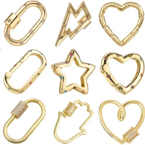 Juya DIY Fashion Charms Jewelry Making Accessories Handmade Metal Creative Lobster Locks Carabiner Screw Pendant Clasps Supplies