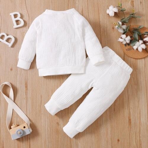 Newborn Baby Boys Outfits Long Sleeve Pullover Sweatshirt Long Pants Pajamas 2Pcs Clothes Set