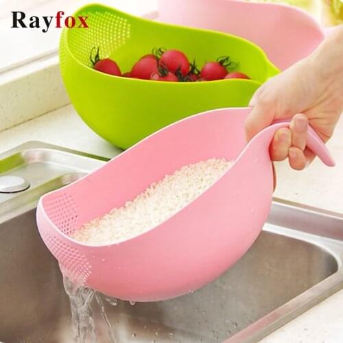 Food Grade Plastic Fruits Bowl Basket Rice Beans Washing Filter Strainer Basket Sieve Drainer Cleaning Tools Gadget Kitchen Tool