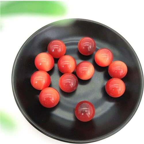 Beautiful Red Cat Eye Stone Ball Red Crystal Sphere Balls Gem Healing Stones Gifts Natural Stones and Minerals
