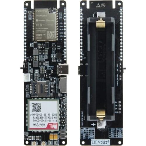 LILYGO® TTGO T-SIM-A7670SA Module ESP32 Chip 4G LTE CAT1 ESP32 MCU Support GSM/GPRS/EDGE 18650 Battery Holder Solar Charge Board