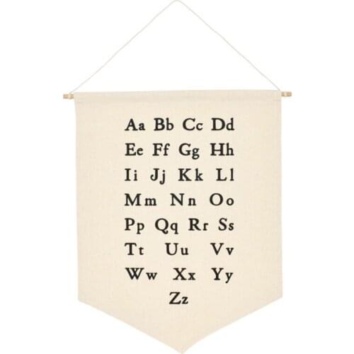 Nordic Hanging Canvas Pennant Kids Room Wall Banner Home Decoration Ornaments D08D