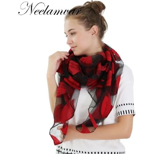 New Womens Organza Scarves All-Match Shawls Embroider Chiffon Oversize Soft Muffler Muslim Hijab Bufandas Sunscreen Scarf