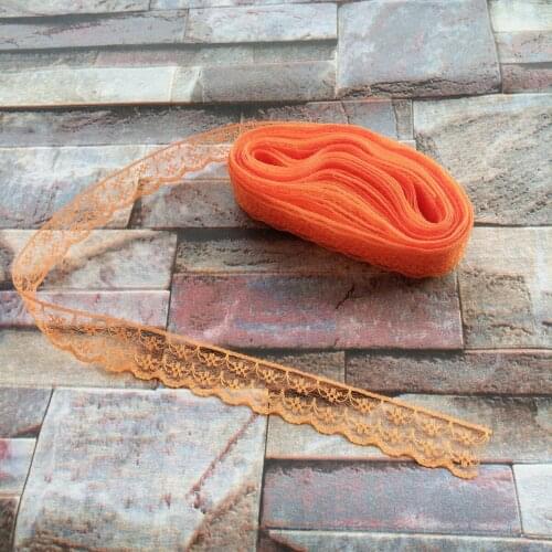 Wholesale 10 yards 22mm Width Orange Lace Ribbon Embroidery Lace DIY Jewelry Decoration Clothing Accessories
