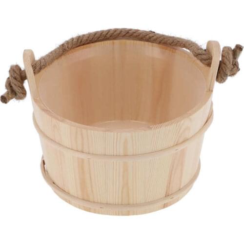 Steam Room Bucket Wooden Sauna Barrel Sauna Bucket Sauna Wooden Bucket Multipurpose 6L for Sauna for Home for Shower for