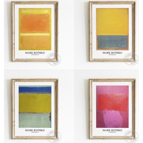 Mark Rothko Exhibition Museum Prints Poster, Orange And Yellow Color-field Canvas Painting, Minimalism Modern Room Home Decor