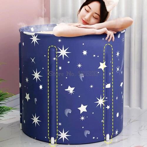 [package Mail] Tinghao Thermal Insulation Strong Bubble Algae Bucket Adult Folding Bath Bucket Full Body Bath Household Bidet Ba