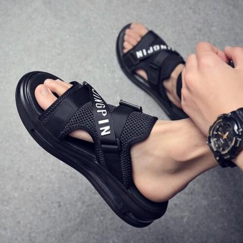 Men Open Toe Outdoor Slippers Backless Summer Shoes Slip On Air Cushion Sport Sandals Beach Flip Flops