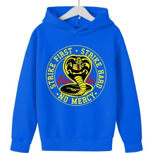 2021 Spring New 4 To 14 Years Boys Girl Hoodie Cobra Kai Printing Cotton Long Sleeve Children New Years Birthday Gift