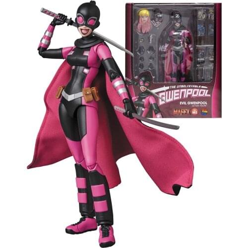 In stock mafex Marvel 6 inch Howard the Duck Comic Gwenpool Model Toy Gwen Poole Action Figures Toys For Children Gift Pink Ghos