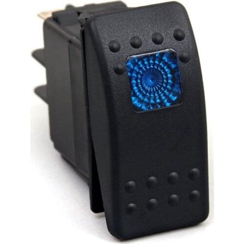 12v 20 Amp Waterproof Blue LED On/off Boat Marine SPST 3P Rocker Switch with Light