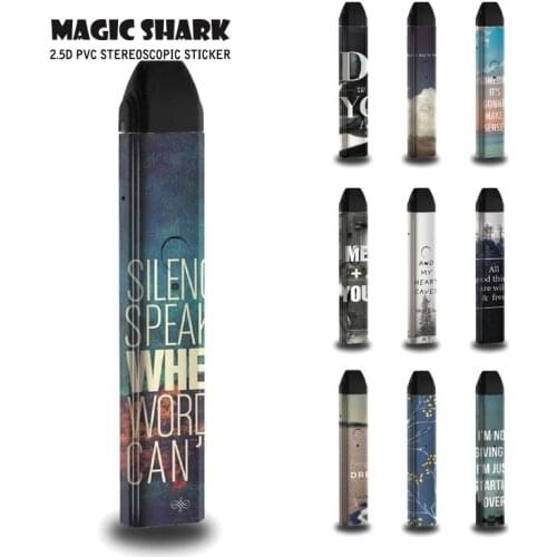 Magic Shark 2021 New Flower Beautiful Landscape English Words Sticker Case Full Wrap Film for Uwell Caliburn