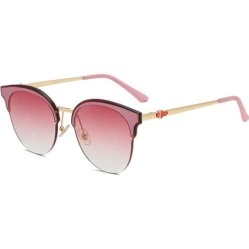 High Quality Gradient Rhinestone Half Frame Diamond Rimless Sunglasses