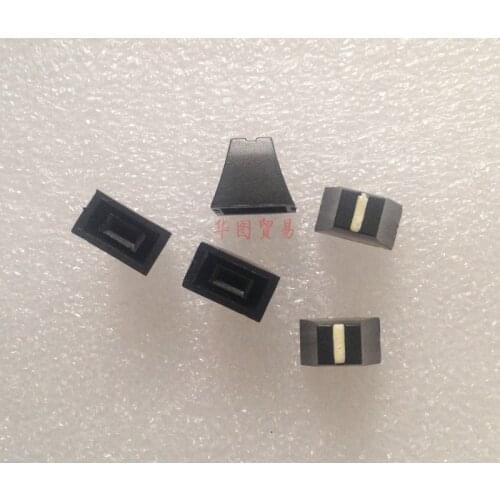10pcs Mixer Equalizer Push Button Cap / Hole 4mm EQ Push Button Cap / Straight Slip Potentiometer Fader Black Knob
