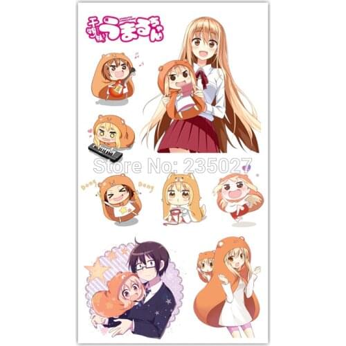 100 sheets/lot Himouto! Umaru-chan Doma Umaru Tattoo Stickers Tattoos Paper For Kids Body Arm Anime Sticker