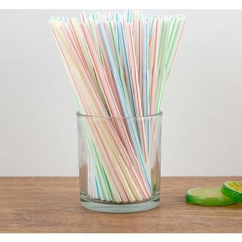100pcs Disposable Straws Flexible Plastic Straws Striped Multi Color Rainbow Drinking Straws bendy Straw Bar Accessories