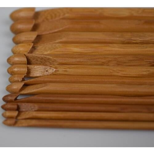 12pcs/set Carbonized Bamboo Needles Crochet Hooks ,Knitting Needles, Knitting Tools Sweater Scarf Hat Weaving Tools
