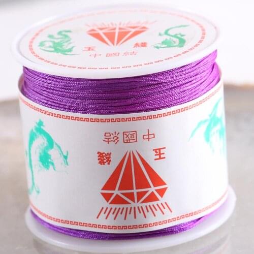 2Rolls 0.6MM Beading Nylon Cord for DIY Bracelet Jewelry Findings Making Necklace Chinese Knot Macrame Purple Line 50M/Roll N035
