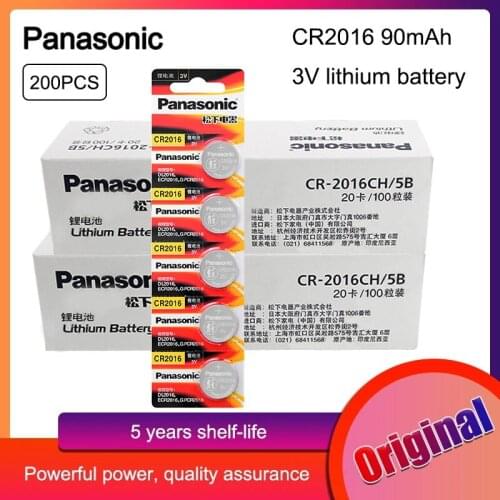 200PCS/LOT Panasonic CR2016 3V Lithium Battery CR 2016 DL2016 LM2016 KCR2016 ECR2016 GPCR For Watch Toy Car Key Button Cell Coin