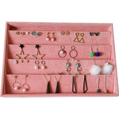 4Pcs New Velvet Bracelet Display Tray Earring Jewelry Storage 35x24x3cm