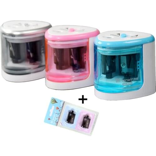 YMZ New Automatic pencil sharpener Two-hole Electric Switch Pencil Sharpener stationery Home Office School Supplies