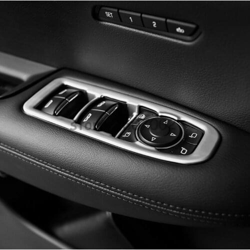 For Cadillac XT5 2016 2017 ABS Chrome Matte Car window lifting button Chrome Sequin ring Car Accessories 4pcs/set Car-Styling