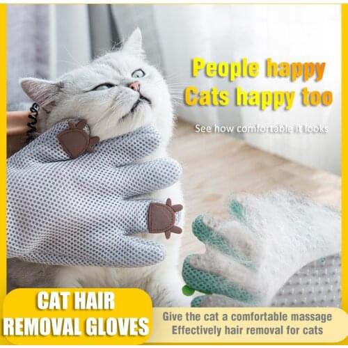 Cat Grooming Glove for Cats Wool Glove Pet Hair Deshedding Brush Comb Glove for Pet Dog Cleaning Massage Glove for Animal