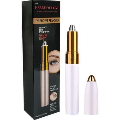 Eyebrow Epilator Shaving Machine Hair Clipper Electric Eyebrow Trimmer Man Woman Red Gold Set in stock for dropshipping