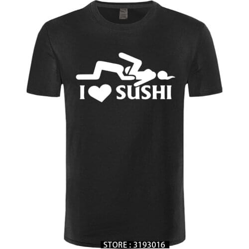Funny I Love Sushi Tee Shirt Summer Casual 100% Cotton Short Sleeve T Shirt Harajuku Streetwear Classic Japanese Tshirt