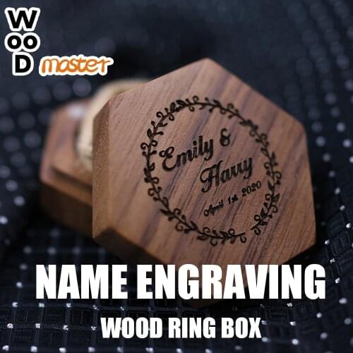 Personalized Ring Box,Rustic Wedding Ring Box,Wooden Ring Holder,Customized Wedding Ring Bearer Box,Engagement Box
