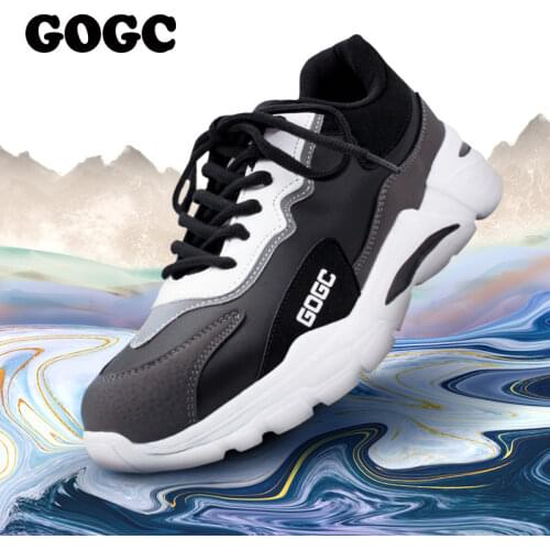 GOGC Fashion Men Luxury Sneakers Split Leather Leisure Men Casual Shoes Breathable Walking Footwear Male Shoes Men Flats G6761M