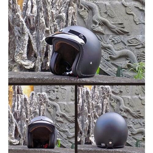 Motorcycle Cafe Racer Helmet Open Face Scooter Helmet For Adults 3/4 Moto Retro Jet Helmets Motorcycle Moto