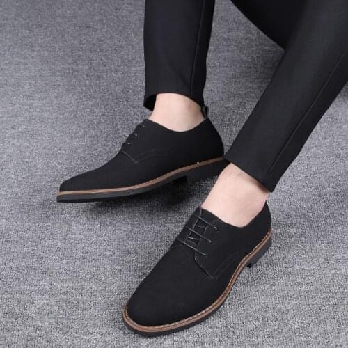 High Quality Suede Leather Soft Shoes Men Loafers Oxfords Casual Male Formal Shoes Spring Lace-Up Style Mens Shoes uik89