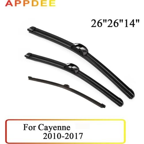 APPDEE Wiper Front & Rear Wiper Blades Set For Porsche for Cayenne 2010- 2017 Windshield Windscreen Front Window 26"+26"+14"