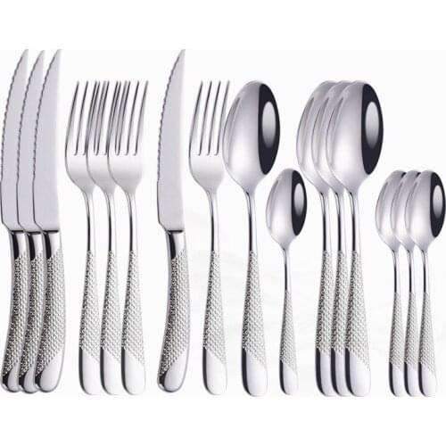 Flatware Stainless Steel Cutlery Set Silverware Dinnerware Forks Knives Spoons Tableware Set Kitchen Dinner Set Dropshipping