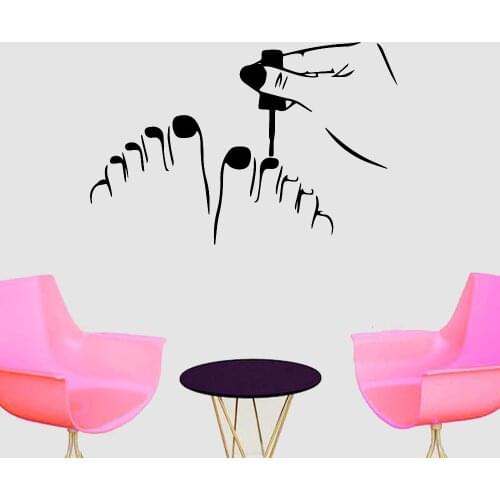 Pedicure Wall Stickers Beauty Salon Nail Studio Manicure Creatives Design Vinyl Art Wall Decals Fashion Room Decoration Z360